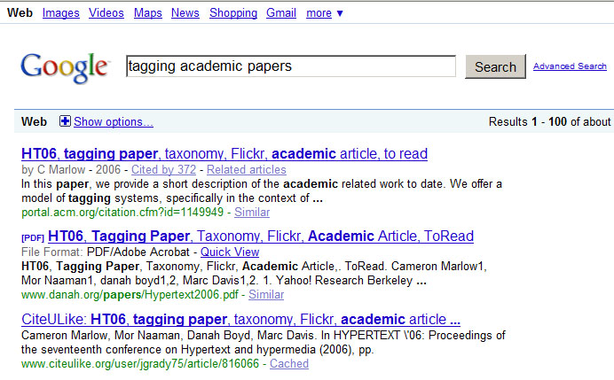 Research papers search