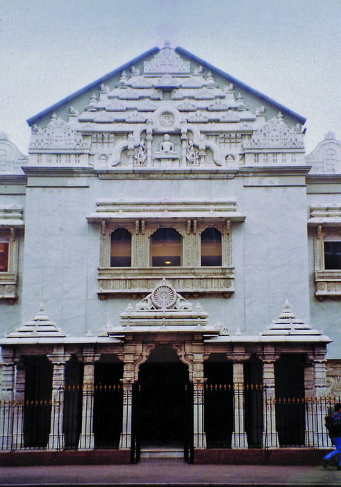 20. The former church façade of the Jaina temple in Leicester, United Kingdom, has been clad with Māru-Gurjara ornamentation 