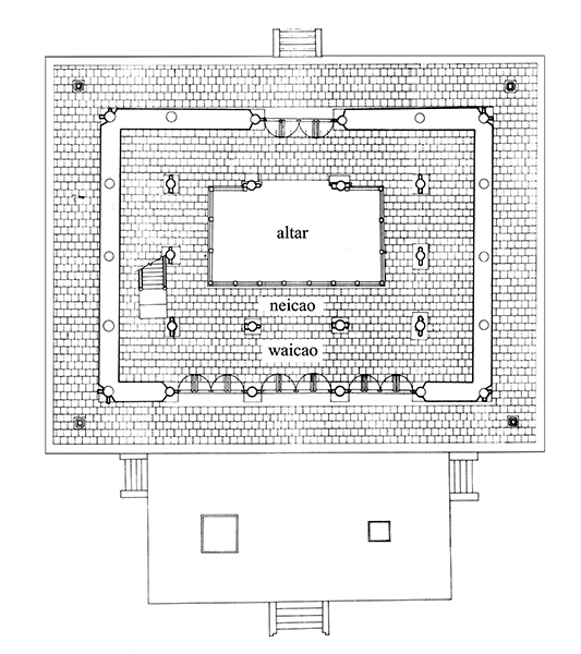 14c Floor plan of the ground level of Guanyin Pavilion. Diagram from Chen, Jixian Dulesi, plate 47