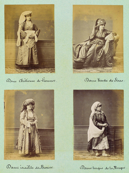 Figure 17. “Album page with female types.” Pierre de Gigord Collection of Photographs of the Ottoman Empire and Republic of Turkey, Getty Research Institute, 96.R.14