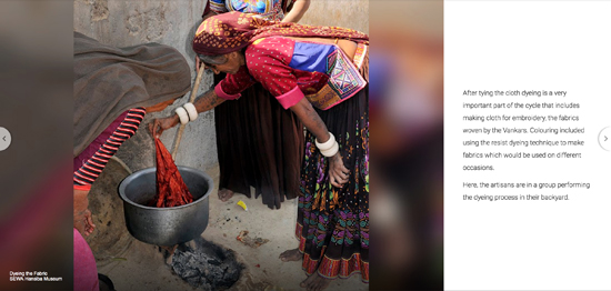 Figure 3. Women dyeing fabric, “Artisanship in the SEWA Community,” Hansiba Museum, Self Employed Women’s Association (SEWA) Figure 3. Women dyeing fabric, “Artisanship in the SEWA Community,” Hansiba Museum, Self Employed Women’s Association (SEWA)