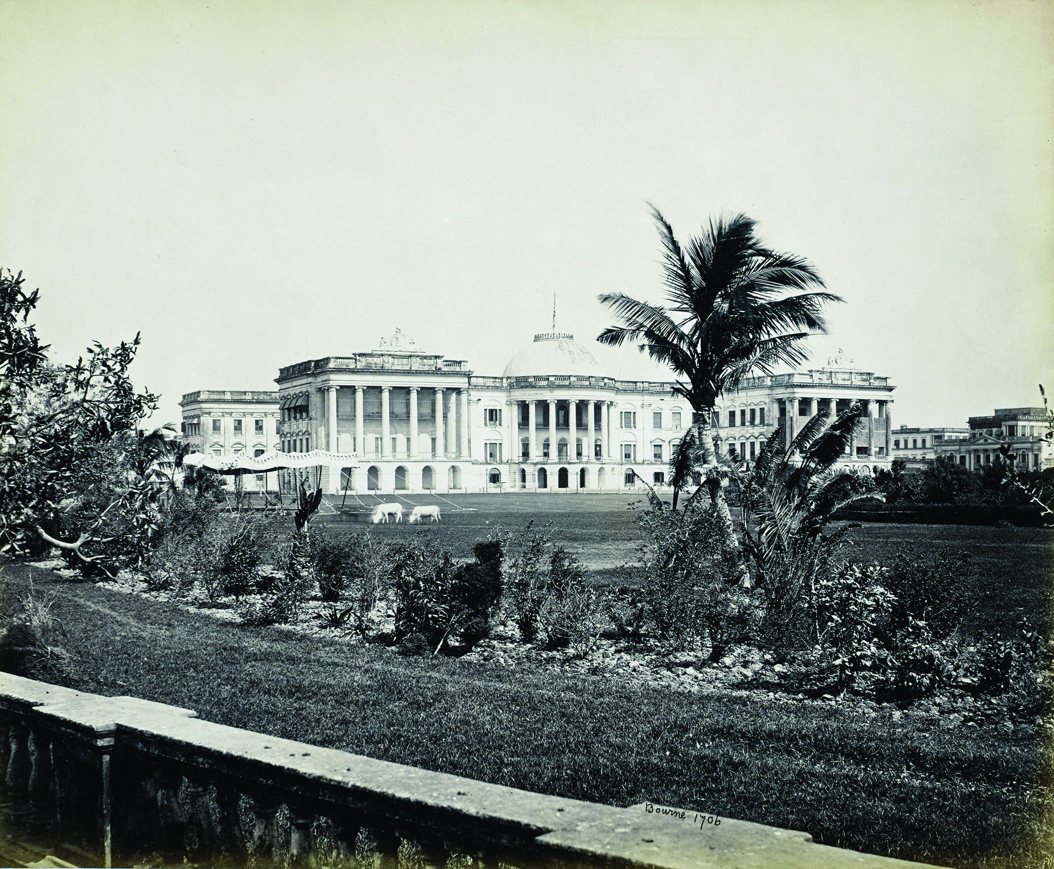 Figure 5. Charles Wyatt (1758–1819; architect), Government House, Calcutta, 1803. Samuel Bourne (1834–1912; photographer), 1867–68. Albumen silver print, 9.9 × 11.3 in. © The J. Paul Getty Museum, Los Angeles, 84.XO.1358.46 Figure 5. Charles Wyatt (1758–1819; architect), Government House, Calcutta, 1803. Samuel Bourne (1834–1912; photographer), 1867–68. Albumen silver print, 9.9 × 11.3 in. © The J. Paul Getty Museum, Los Angeles, 84.XO.1358.46