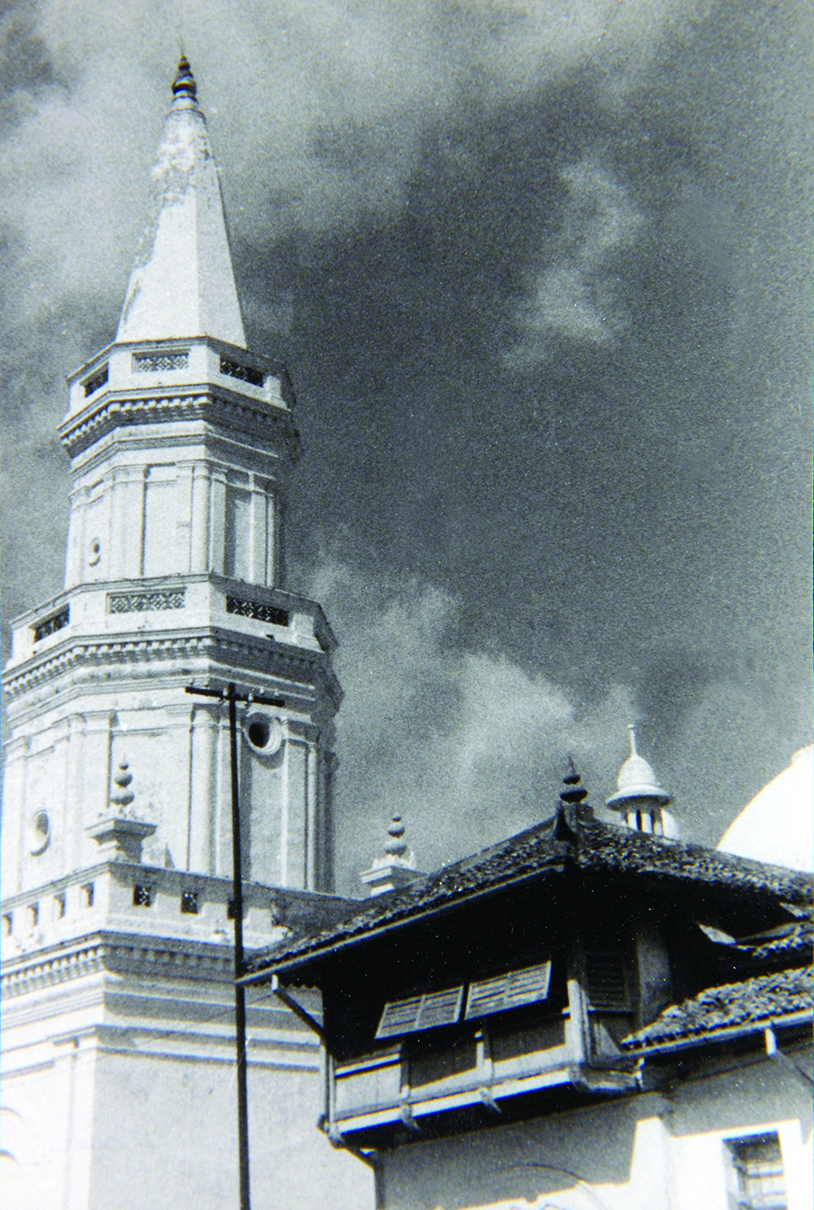 Figure 14. Loggia, Hajjah Fatimah mosque, Singapore, 1845. Unknown photographer, 1954. Black and white photograph, 2.1 × 3.1 in. Author’s collection Figure 14. Loggia, Hajjah Fatimah mosque, Singapore, 1845. Unknown photographer, 1954. Black and white photograph, 2.1 × 3.1 in. Author’s collection