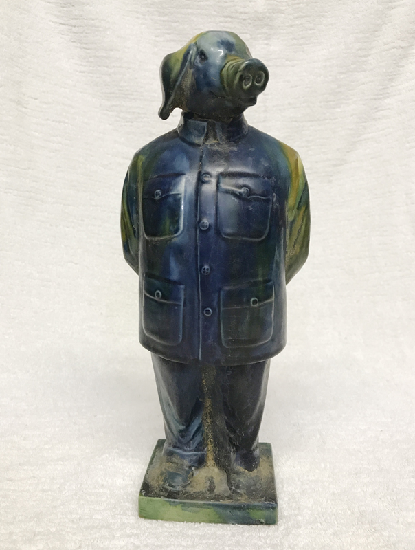 Figure 2. Zhang Hongtu, The Pig, detail of A Complete Set of Chinese Zodiac Figures in Tang Dynasty Three Colors Glaze Ceramic Style, 2002. Ceramic, H. 29.2 cm (11.5 in.). Collection of the artist Figure 2. Zhang Hongtu, The Pig, detail of A Complete Set of Chinese Zodiac Figures in Tang Dynasty Three Colors Glaze Ceramic Style, 2002. Ceramic, H. 29.2 cm (11.5 in.). Collection of the artist