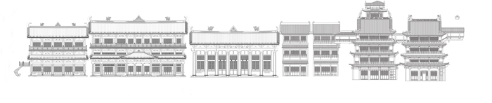 Alt-text: Line drawings of different buildings. Each are multistory with differing numbers of balconies and roof types Alt-text: Line drawings of different buildings. Each are multistory with differing numbers of balconies and roof types