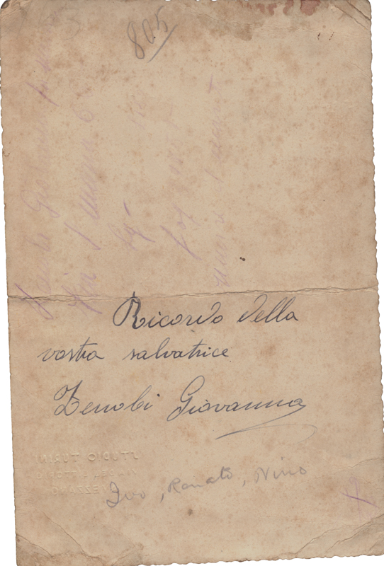 Alt-text: Handwritten inscription 