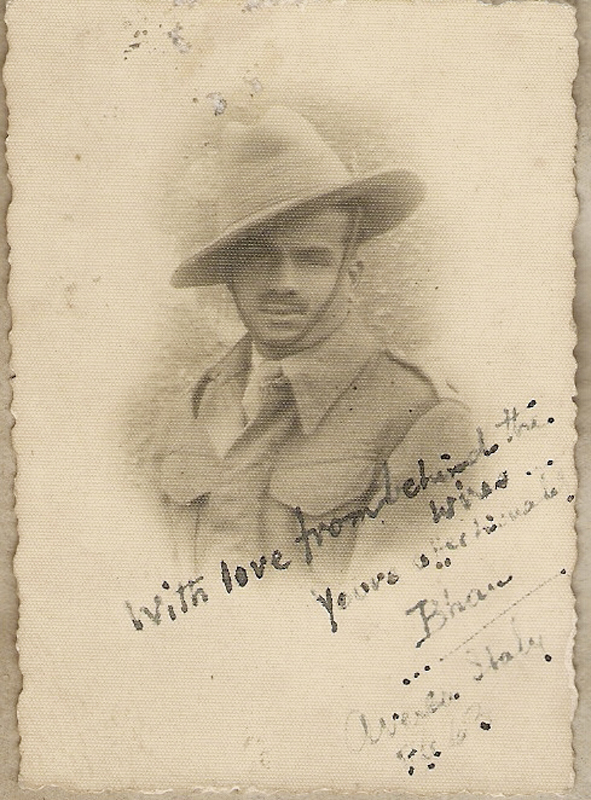 Alt-text: Portrait of solider with inscription