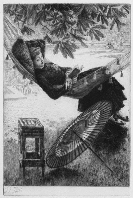 Le hamac, 1880.
Etching and drypoint, 27.8 x 18.4 cm.
Gift of Dr. and Mrs. Robert Aldrich, 2004/2.157 Le hamac, 1880.
Etching and drypoint, 27.8 x 18.4 cm.
Gift of Dr. and Mrs. Robert Aldrich, 2004/2.157