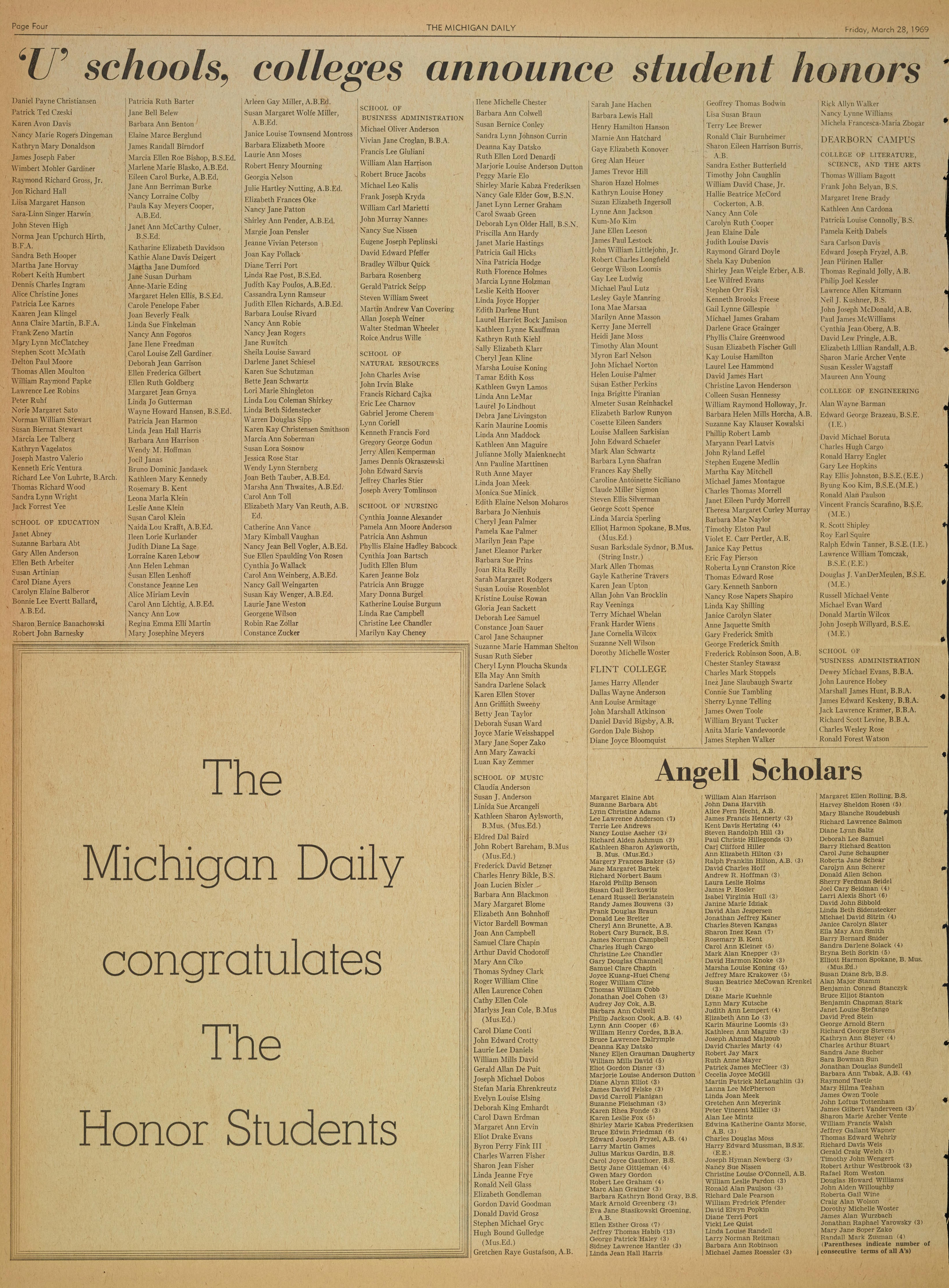 Michigan Daily Digital Archives March 28 1969 Vol 79 Iss 146 Image 14