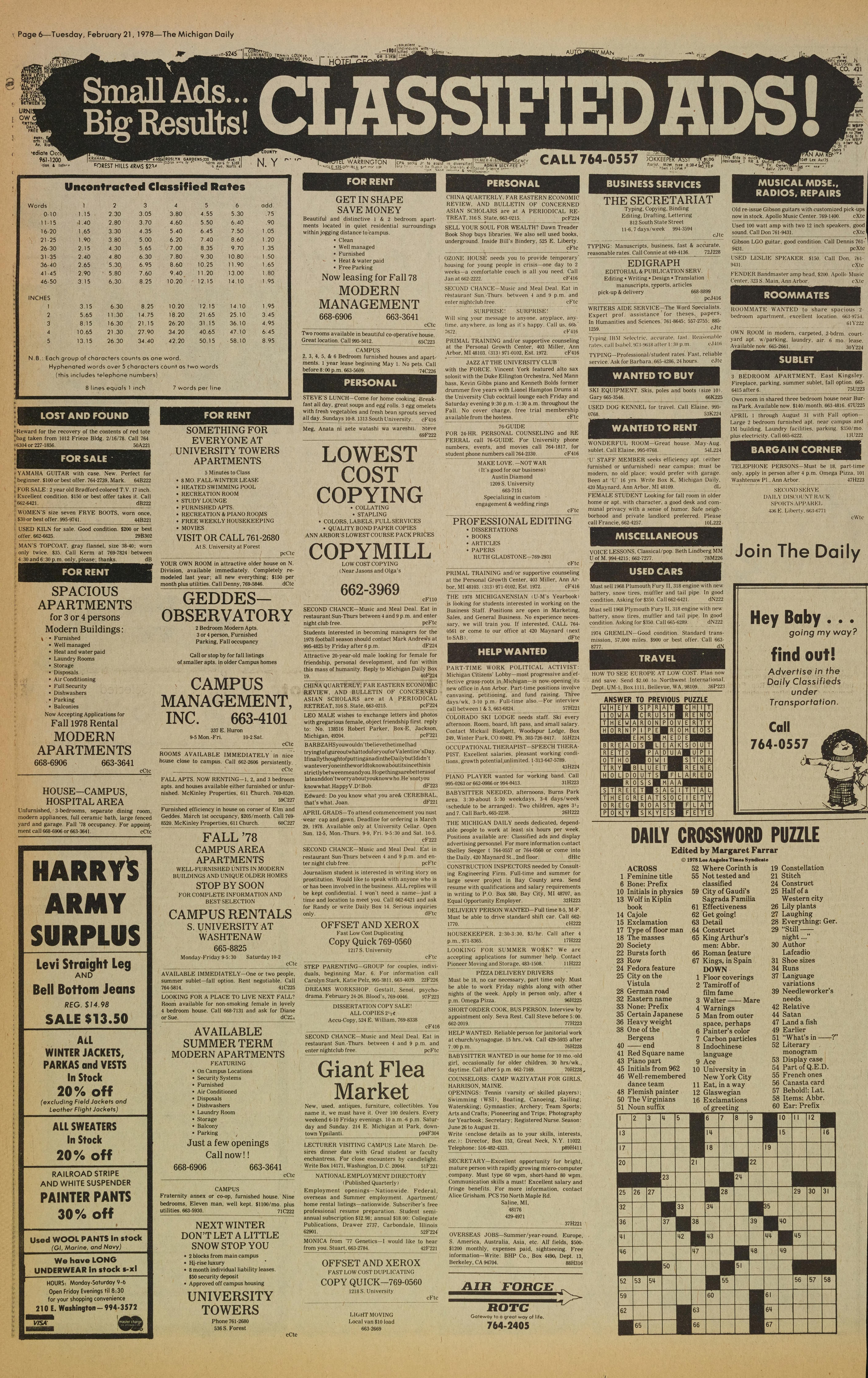 Michigan Daily Digital Archives February 21 1978 Vol 88 Iss Michigan Daily Digital Archives February 21 1978 Vol 88 Iss