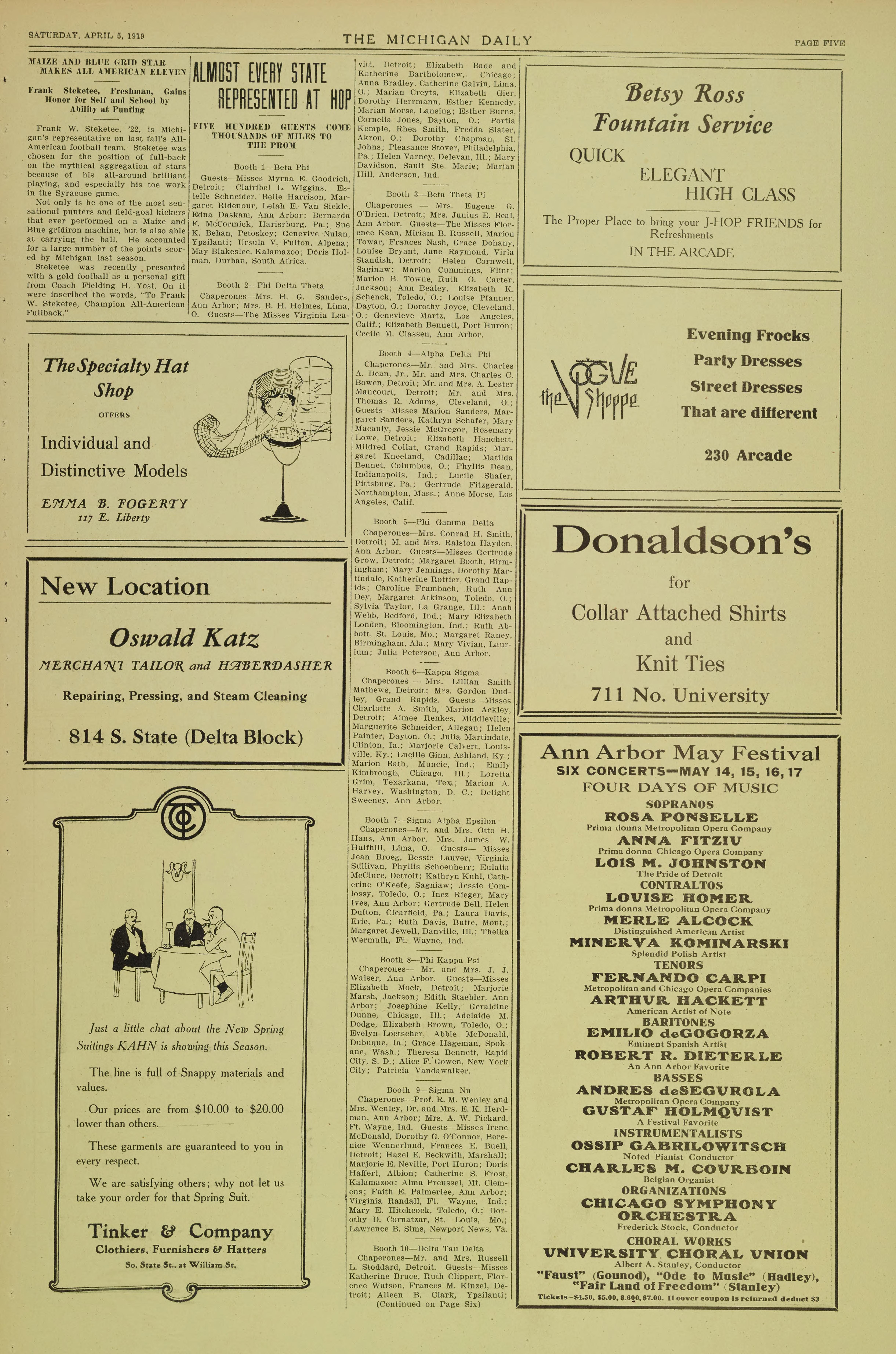 Michigan Daily Digital Archives April 05 1919 Vol 29 Iss 0 Image 13