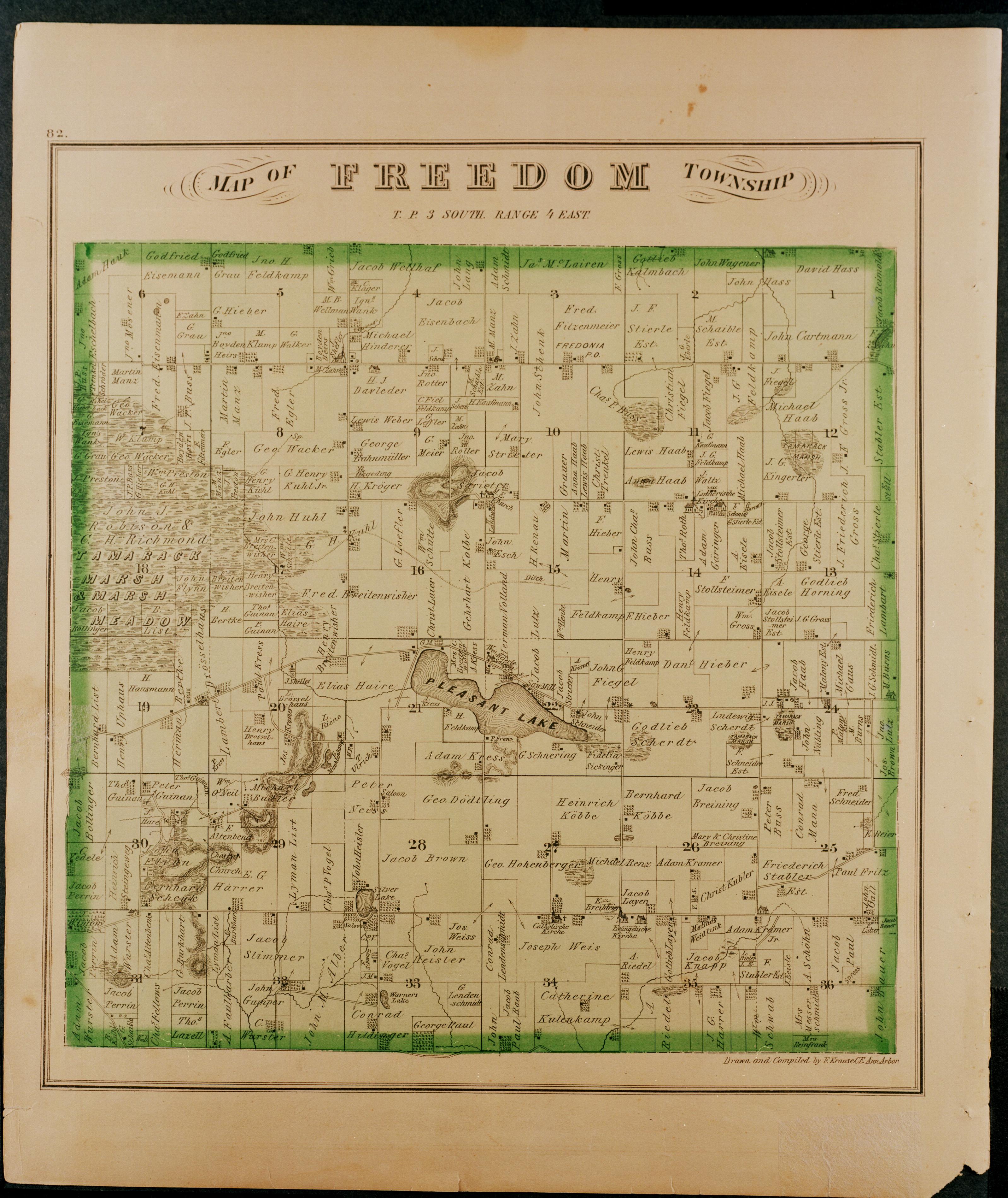 Bollinger County Plat Map Pictorial History Of Ann Arbor: Map Of Freedom Township. T.p. 3 South.  Range 4 East [Plat]