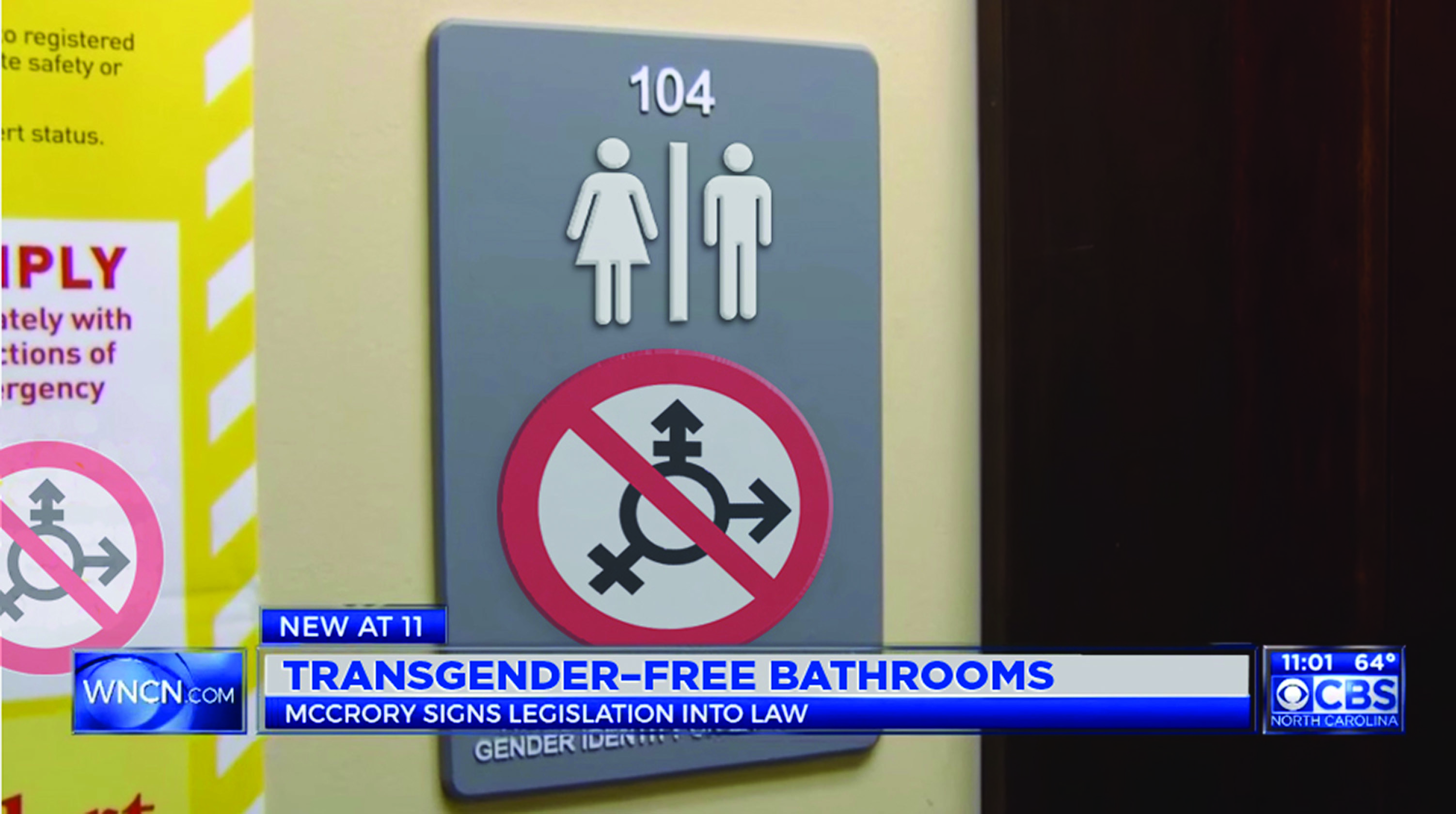Figure 18.: ‘Faux’ television news graphic depicting the ‘alternative’ exclusionary signage solution, which reduces the information using default visual language into a sign that’s pragmatically clear but culturally unacceptable. Source: Dobson, T. 2016. Figure 18.: ‘Faux’ television news graphic depicting the ‘alternative’ exclusionary signage solution, which reduces the information using default visual language into a sign that’s pragmatically clear but culturally unacceptable. Source: Dobson, T. 2016.