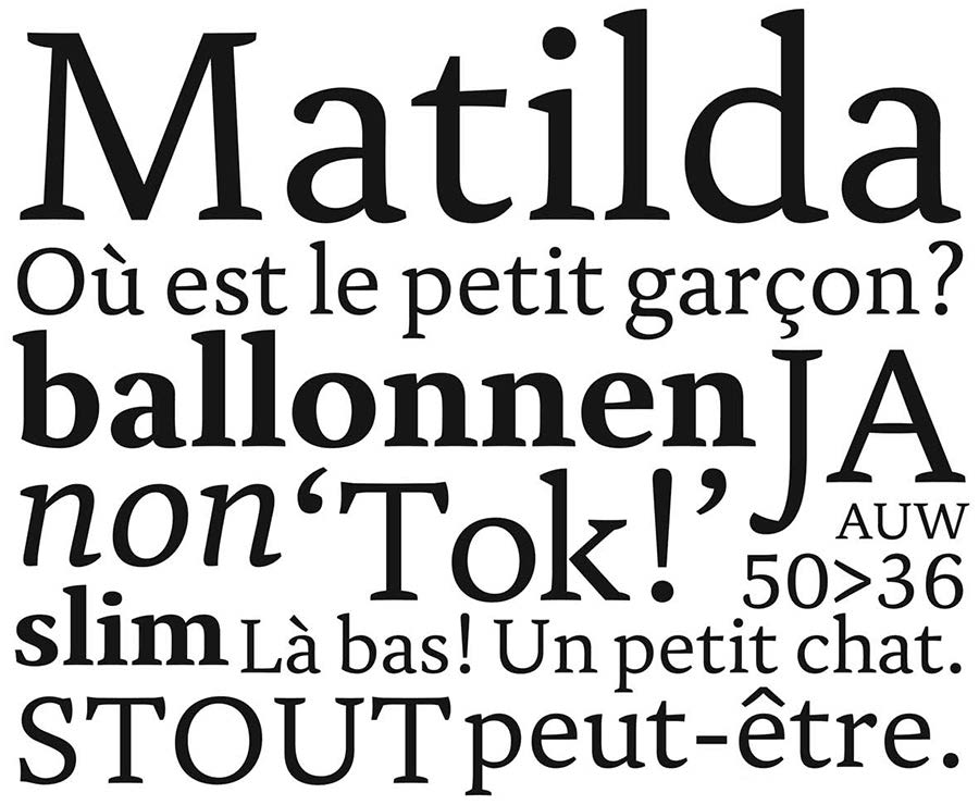Figure 1: Matilda, designed by Ann Bessemans in 2014, is an example of a typeface explicitly designed for children. Online. Available at: https://typography.guru/journal/legibility-children/ (accessed March 12, 2018). Figure 1: Matilda, designed by Ann Bessemans in 2014, is an example of a typeface explicitly designed for children. Online. Available at: https://typography.guru/journal/legibility-children/ (accessed March 12, 2018).