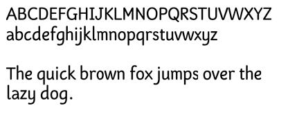 Figure 2: Fabula was created by a design team led by Sue Walker. The Kidstype Project, based at the University of Reading, UK, and more formally titled “The Typographic Design for Children” aimed to “find out how typography can help children’s reading.” Online. Available at: http://kidstype.org/?q=node/49 (accessed March 5, 2018). Figure 2: Fabula was created by a design team led by Sue Walker. The Kidstype Project, based at the University of Reading, UK, and more formally titled “The Typographic Design for Children” aimed to “find out how typography can help children’s reading.” Online. Available at: http://kidstype.org/?q=node/49 (accessed March 5, 2018).