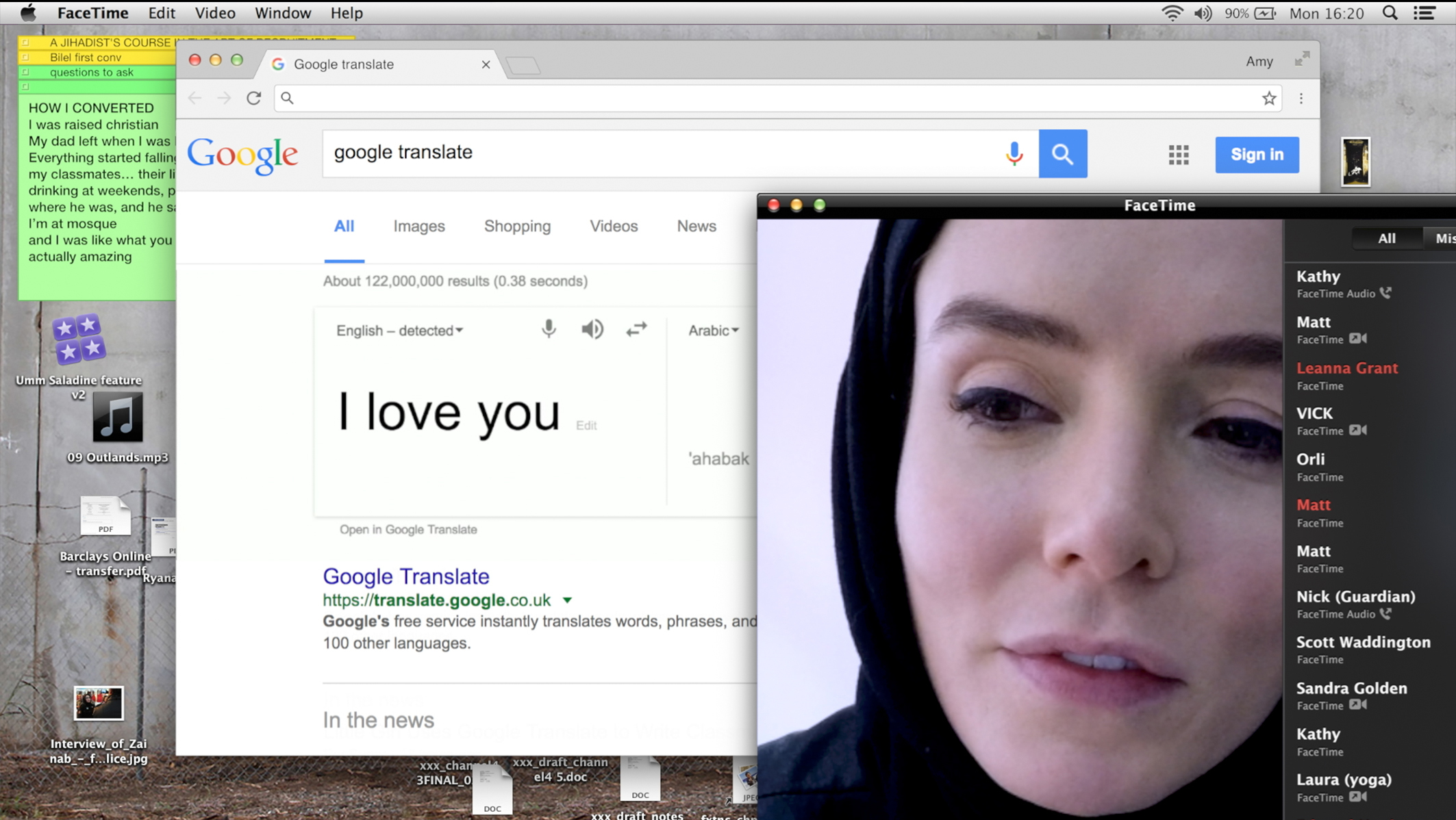 Figure 5: Journalist Amy (Valene Kane) disguising as Melody Nelson for a Skype chat with an ISIS recruiter in Profile. Figure 5: Journalist Amy (Valene Kane) disguising as Melody Nelson for a Skype chat with an ISIS recruiter in Profile.