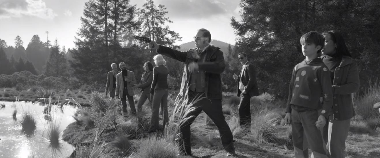 Figure 8: Cleo (Yalitza Aparicio) and Paco (Carlos Peralta) watch on as a half-dozen family acquaintances gather outside a mountain hacienda for some drinking and target practice. Figure 8: Cleo (Yalitza Aparicio) and Paco (Carlos Peralta) watch on as a half-dozen family acquaintances gather outside a mountain hacienda for some drinking and target practice.