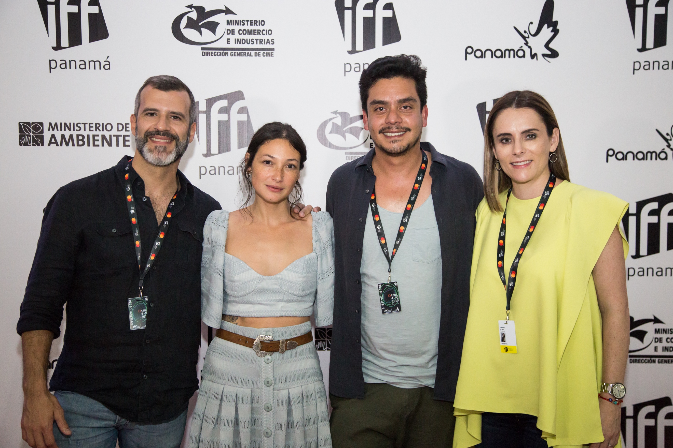 Figure 2: Photo call for 'Tremors' at IFF Panama: Juan Pablo Olyslager, Diane Bathen, Jayro Bustamante and Sabrina de la Hoz (©IFF Panama). Figure 2: Photo call for 'Tremors' at IFF Panama: Juan Pablo Olyslager, Diane Bathen, Jayro Bustamante and Sabrina de la Hoz (©IFF Panama).