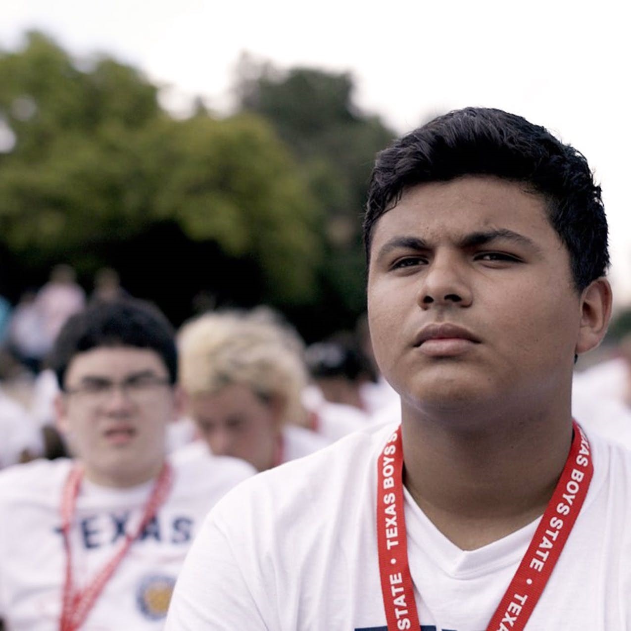 Figure 2: An aspiring politician in Boys State (2019), from co-directors Jesse Moss and Amanda McBaine. Produced by Concordia Studio. Figure 2: An aspiring politician in Boys State (2019), from co-directors Jesse Moss and Amanda McBaine. Produced by Concordia Studio.