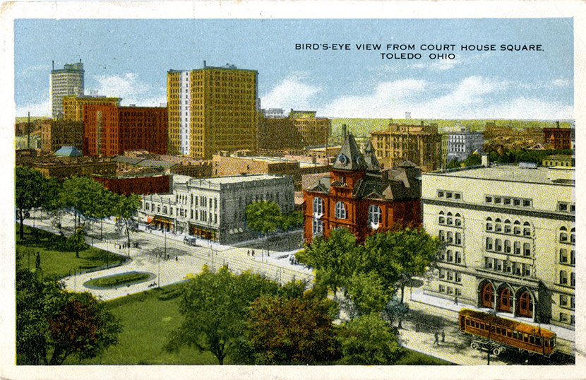 A bird’s-eye view of Toledo from Courthouse Square.
