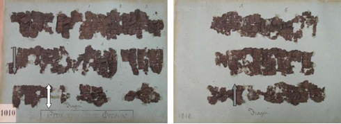 Fig. 13:: Continuità del margine sinistro di una colonna in cr 1 (II) con il rispettivo margine destro in crr 1 (I) e 2 (III). Fig. 13:: Continuità del margine sinistro di una colonna in cr 1 (II) con il rispettivo margine destro in crr 1 (I) e 2 (III).