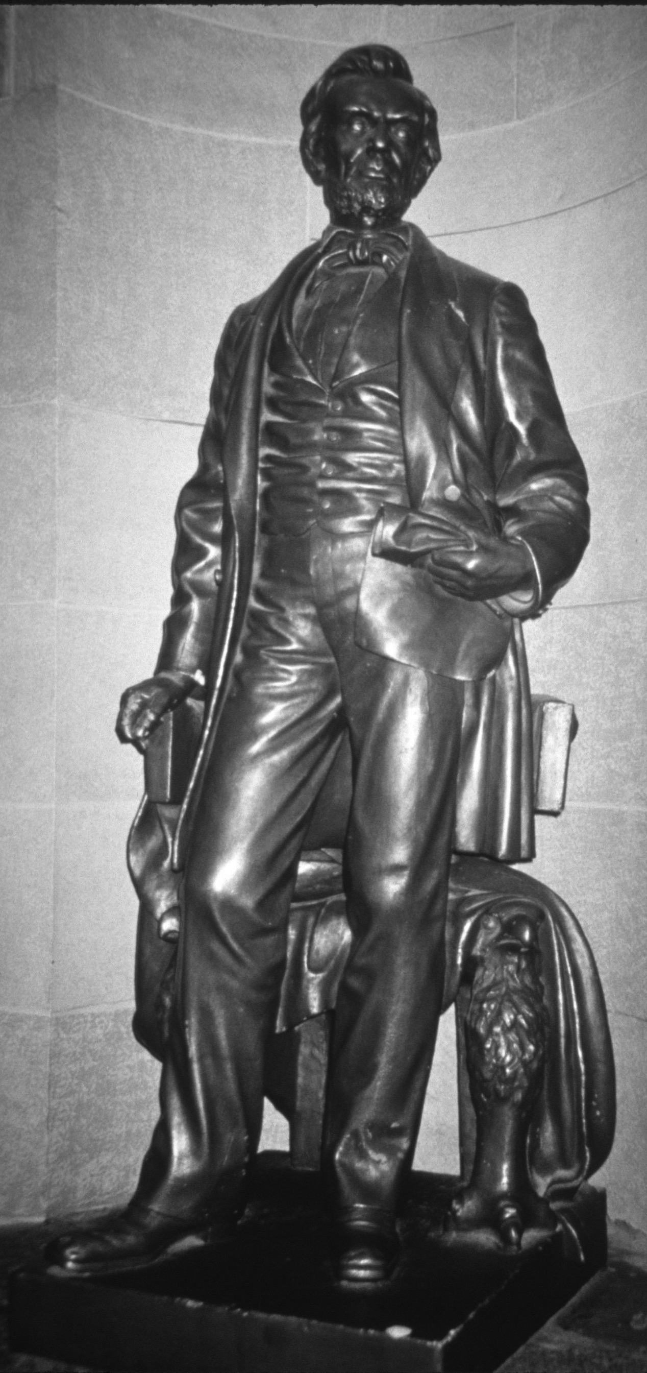 Figure 8. After making statuettes of Lincoln that showed him with a beard and with the Emancipation Proclamation in hand, Volk cast a full-size standing version for the new (1876) Illinois State Capitol. (Courtesy of Mark Sorensen.) Figure 8. After making statuettes of Lincoln that showed him with a beard and with the Emancipation Proclamation in hand, Volk cast a full-size standing version for the new (1876) Illinois State Capitol. (Courtesy of Mark Sorensen.)