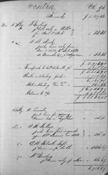 "Cash Book" of the Illinois and Michigan Canal trustees showing
receipts of Abraham Lincoln
"Cash Book" of the Illinois and Michigan Canal trustees showing
receipts of Abraham Lincoln