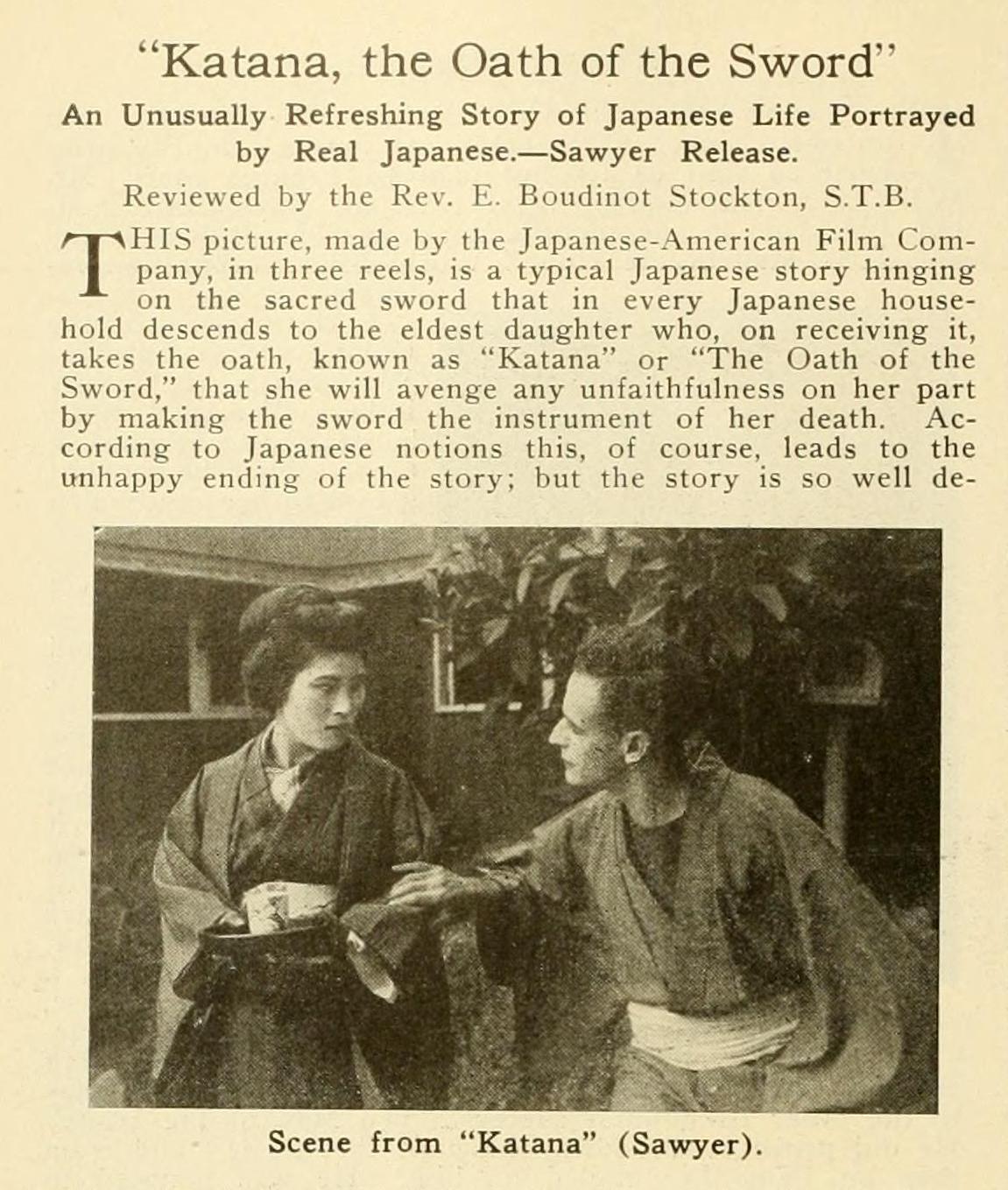 Detail from a Moving Picture World review of The Oath of the Sword, October 3, 1914. Media History Digital Library. Detail from a Moving Picture World review of The Oath of the Sword, October 3, 1914. Media History Digital Library.