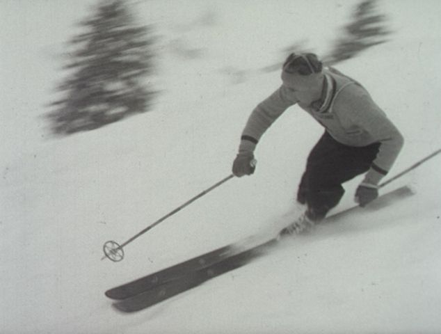 Still from a 1953 episode of the Cine-Journal Suisse covering a ski club tournament. Cinémathèque Suisse/Swiss National Archives. Still from a 1953 episode of the Cine-Journal Suisse covering a ski club tournament. Cinémathèque Suisse/Swiss National Archives.