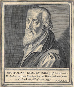 Figure 12.: Portrait of Bishop Nicholas Ridley. From Thomas Fuller, The Holy State (Cambridge, 1642). Special Collections, Hatcher Graduate Library, University of Michigan.