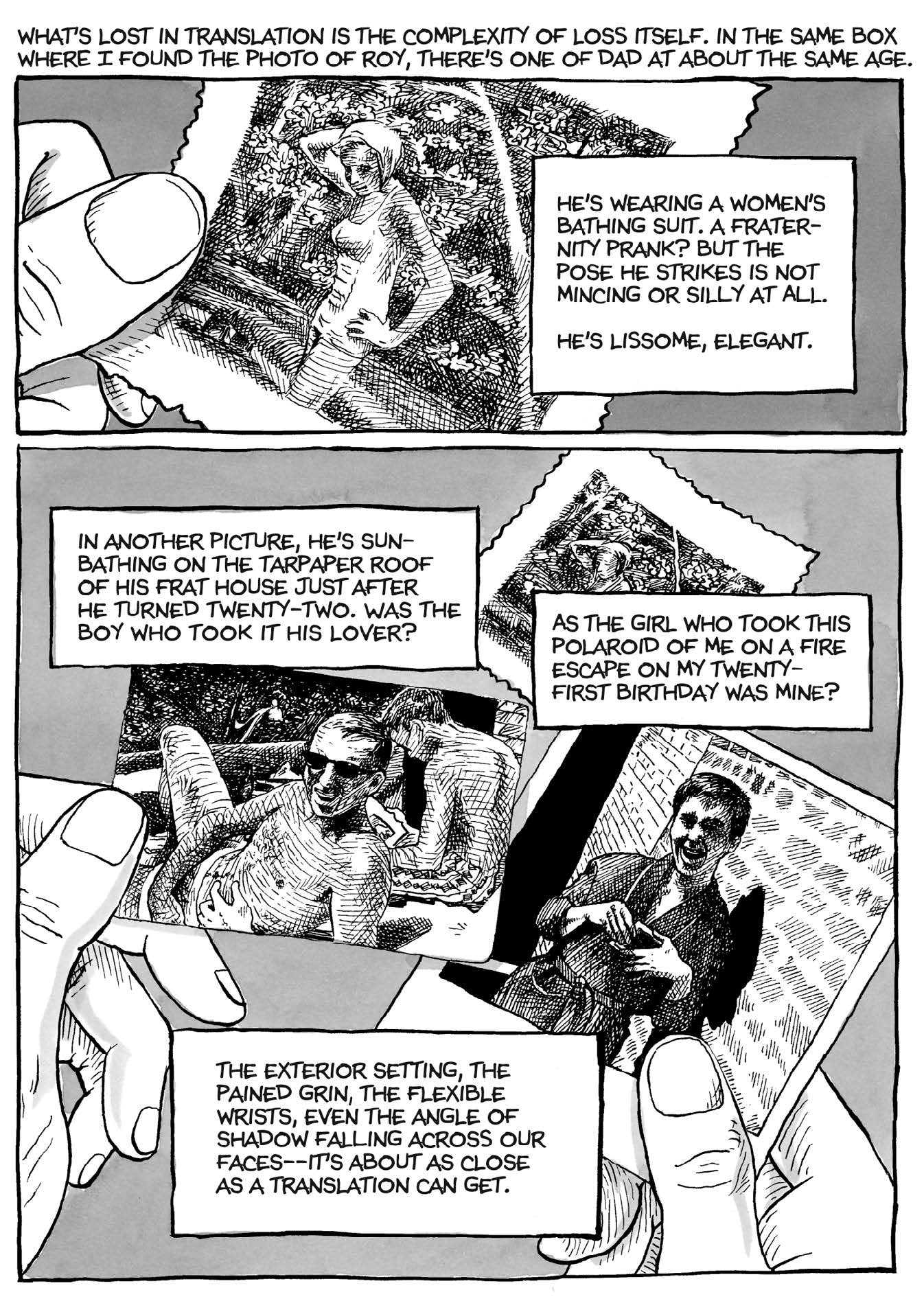 Figure 6.: Excerpted from FUN HOME: A Family Tragicomic by Alison Bechdel (p. 120). Copyright © 2006 by Alison Bechdel. Reprinted by permission of Houghton Mifflin Harcourt Publishing Company. All rights reserved. Figure 6.: Excerpted from FUN HOME: A Family Tragicomic by Alison Bechdel (p. 120). Copyright © 2006 by Alison Bechdel. Reprinted by permission of Houghton Mifflin Harcourt Publishing Company. All rights reserved.