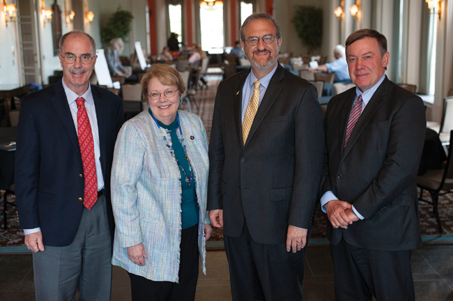 University presidents from left to right: Philip Hanlon, Dartmouth College; Teresa Sullivan, University of Virginia; Mark Schlissel, University of Michigan; Michael Crow, Arizona State University University presidents from left to right: Philip Hanlon, Dartmouth College; Teresa Sullivan, University of Virginia; Mark Schlissel, University of Michigan; Michael Crow, Arizona State University