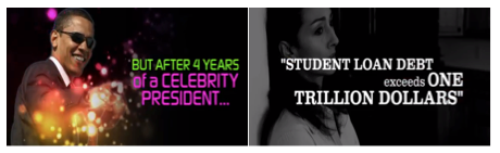 Figure 10: Commercial still: Color=Fantasy of the Cool Celebrity; Black and White=Sobering Reality. American Crossroads, “Cool,” 2012. Figure 10: Commercial still: Color=Fantasy of the Cool Celebrity; Black and White=Sobering Reality. American Crossroads, “Cool,” 2012.