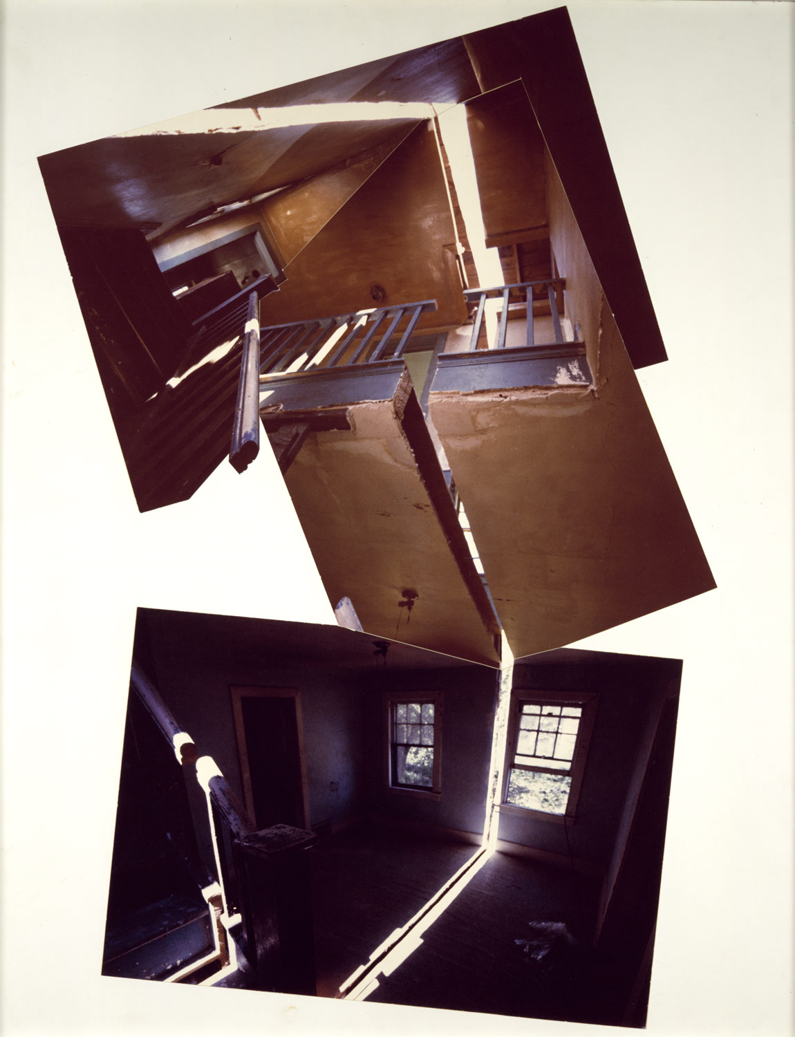 Gordon Matta-Clark, Splitting (1974). Photograph from inside the split house. Architectonics of interruption and infinite movement. Gordon Matta-Clark, Splitting (1974). Photograph from inside the split house. Architectonics of interruption and infinite movement.