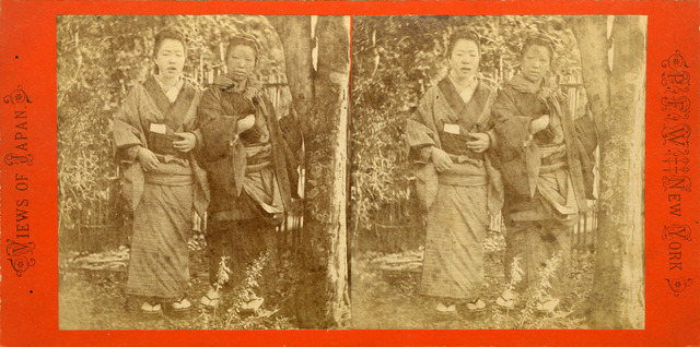 Fig.12. Attributed to John Gulick, ‘Peasantry Girls,’ albumen-print stereoview published by the P.F. Weil studio in c.1870 and reproduced from an earlier 1862-63 negative or print. Author’s Collection. Fig.12. Attributed to John Gulick, ‘Peasantry Girls,’ albumen-print stereoview published by the P.F. Weil studio in c.1870 and reproduced from an earlier 1862-63 negative or print. Author’s Collection.