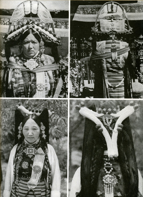 Fig. 5: Theos Bernard, ‘Headdress Worn by Noblewomen of Central Tibet’, 1936, from Penthouse of the Gods. Fig. 5: Theos Bernard, ‘Headdress Worn by Noblewomen of Central Tibet’, 1936, from Penthouse of the Gods.