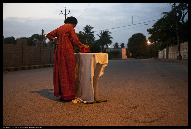 Bani Abidi, ‘Pari Wania, 7:42 pm, 22 August 2008, Ramadan, Karachi’. From ‘Karachi – Series 1’, 2009. Duratrans lightbox, 20 x 30 inches. Courtesy the artist and Green Cardamom, London. Bani Abidi, ‘Pari Wania, 7:42 pm, 22 August 2008, Ramadan, Karachi’. From ‘Karachi – Series 1’, 2009. Duratrans lightbox, 20 x 30 inches. Courtesy the artist and Green Cardamom, London.