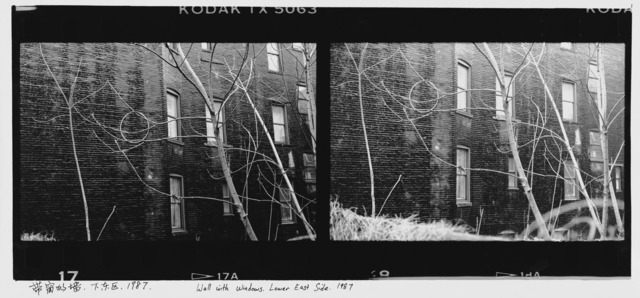 Fig. 12: Wall with Windows, Lower East Side 1987 (2 contact sheet images). © Ai Weiwei, Courtesy of the artist and Chambers Fine Art Fig. 12: Wall with Windows, Lower East Side 1987 (2 contact sheet images). © Ai Weiwei, Courtesy of the artist and Chambers Fine Art