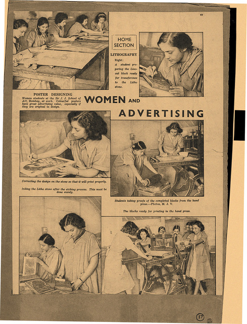 Fig. 12: A picture spread from the Illustrated Weekly featuring students from the JJ School of Arts, Bombay, 1941. Courtesy the Homai Vyarawalla Archive / Alkazi Collection of Photography Fig. 12: A picture spread from the Illustrated Weekly featuring students from the JJ School of Arts, Bombay, 1941. Courtesy the Homai Vyarawalla Archive / Alkazi Collection of Photography