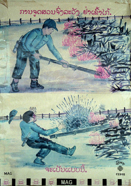 Fig. 1.8: Poster warning of the danger of explosives when burning fields. 