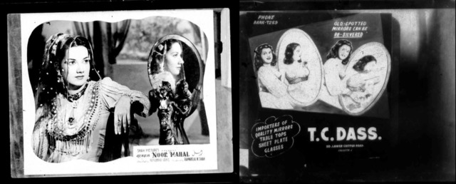 Figs. 16a and 16b. Poster for the film Noor Mahal (1954) and an advertisement for a mirror by the T. C. Dass company. Figs. 16a and 16b. Poster for the film Noor Mahal (1954) and an advertisement for a mirror by the T. C. Dass company.