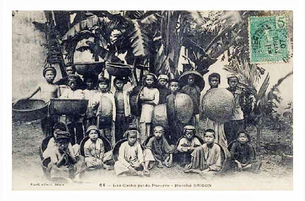 Fig. 13. Children Bringing Baskets of Goods to Market, postcard of an image by Aurélien Pestel. 