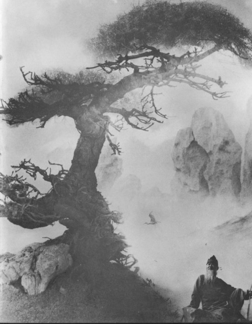 Fig. 3. Lang Jingshan, Cangsong gaoshi (Lofty Scholar under a Pine Tree), c. 1963, composite photograph reproduced in Badeyuan shejing. 