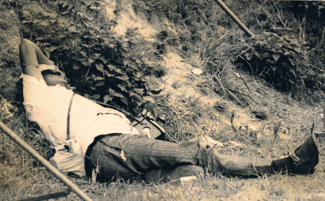 My father, asleep on a shooting break. Photo by Soumitra Chatterjee. 