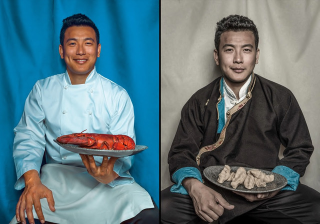 Fig. 5. Nyema Droma, Double portrait of Tenzin Nyendak, London, 2018, 168 x 120 cm each, © Nyema Droma/Pitt Rivers Museum, University of Oxford. Fig. 5. Nyema Droma, Double portrait of Tenzin Nyendak, London, 2018, 168 x 120 cm each, © Nyema Droma/Pitt Rivers Museum, University of Oxford.