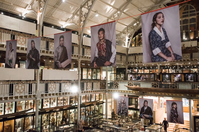 Fig. 8. Reverse view of portraits by Nyema Droma installed as banners in the Pitt Rivers Museum, 2018. Photograph: John Cairns, © Pitt Rivers Museum, University of Oxford. Fig. 8. Reverse view of portraits by Nyema Droma installed as banners in the Pitt Rivers Museum, 2018. Photograph: John Cairns, © Pitt Rivers Museum, University of Oxford.