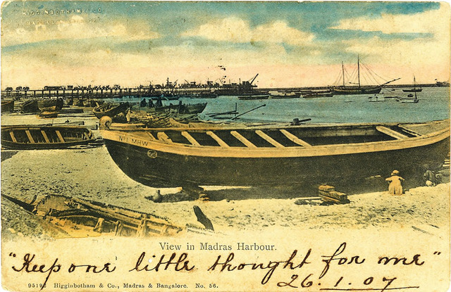 Fig. 1. View in Madras Harbour, published by Higginbotham & Co., Madras and Bangalore, No. 56, from the private collection of Dr Stephen Hughes.