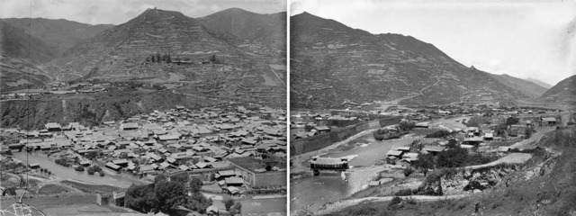 Figs. 19 & 20. Wilson, E.H., Left: Sungpan Ting, Right: Sungpan Valley, 1910, 6 ½ x 8 ½ inches, emulsion on glass, © 2003, President and Fellows of Harvard College; all rights reserved, courtesy of Arnold Arboretum Horticultural Library Historical Collections. Figs. 19 & 20. Wilson, E.H., Left: Sungpan Ting, Right: Sungpan Valley, 1910, 6 ½ x 8 ½ inches, emulsion on glass, © 2003, President and Fellows of Harvard College; all rights reserved, courtesy of Arnold Arboretum Horticultural Library Historical Collections.