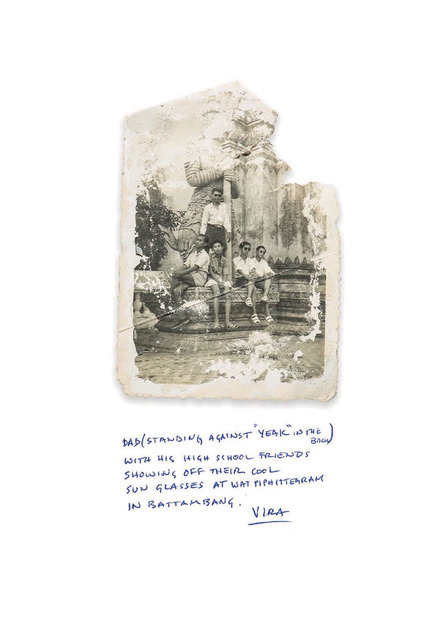 Fig. 2. Dimensions: 2.3 x. 3.4 inches, Circa 1955. My father is the young man standing at the back next to the statue of a Yeak. In Khmer folklore, Yeak is the presentation of evil. Yeak at the gate of the temple represent the defeat of evil by Buddha and the conversion of Yeak into a protector of Buddhism. Many temples in Cambodia have two of these statues at the gate as a symbolic guard. My father is with his school friends, my father’s school was near this temple, Wat Piphittearam. You can see they are very smartly dressed, sun glasses and matching shoes, they are not in uniform so I guess they were just hanging out. I believe this photograph was made around the mid 1950s – this was a very sophisticated period in Cambodia and Battambang was very much considered an artistic hub. My father was very involved in sport, he also played the accordion – the international styles and influences were very apparent. A lot of my father’s friends from this period were still close to my father as he grew into adulthood, they would stop by the house even when I was a child, but I don’t remember their names. Battambang was a small community, however it is the second largest city in Cambodia. Fig. 2. Dimensions: 2.3 x. 3.4 inches, Circa 1955. My father is the young man standing at the back next to the statue of a Yeak. In Khmer folklore, Yeak is the presentation of evil. Yeak at the gate of the temple represent the defeat of evil by Buddha and the conversion of Yeak into a protector of Buddhism. Many temples in Cambodia have two of these statues at the gate as a symbolic guard. My father is with his school friends, my father’s school was near this temple, Wat Piphittearam. You can see they are very smartly dressed, sun glasses and matching shoes, they are not in uniform so I guess they were just hanging out. I believe this photograph was made around the mid 1950s – this was a very sophisticated period in Cambodia and Battambang was very much considered an artistic hub. My father was very involved in sport, he also played the accordion – the international styles and influences were very apparent. A lot of my father’s friends from this period were still close to my father as he grew into adulthood, they would stop by the house even when I was a child, but I don’t remember their names. Battambang was a small community, however it is the second largest city in Cambodia.