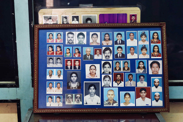 Fig. 1. Sample identity card photographs display at a Jaffna studio, 2018. Jaffna was the base for early local photographers such Swaminathar Kanagaratnam Lawton (1851-1919), and is locally claimed as the birthplace of photography not only in the island, but ‘the East’, following its introduction by American missionaries as early as the 1840s. Before the advent of mobile phones, where personal cameras remained a considerable luxury, the region’s studios documented, over the decades, both special occasions and citizenships. From birthdays and weddings to the state-necessitated National Identity Card (NIC) and passport headshots, these tattered repositories chart life cycles and life journeys. Photograph by Vindhya Buthpitiya. Fig. 1. Sample identity card photographs display at a Jaffna studio, 2018. Jaffna was the base for early local photographers such Swaminathar Kanagaratnam Lawton (1851-1919), and is locally claimed as the birthplace of photography not only in the island, but ‘the East’, following its introduction by American missionaries as early as the 1840s. Before the advent of mobile phones, where personal cameras remained a considerable luxury, the region’s studios documented, over the decades, both special occasions and citizenships. From birthdays and weddings to the state-necessitated National Identity Card (NIC) and passport headshots, these tattered repositories chart life cycles and life journeys. Photograph by Vindhya Buthpitiya.